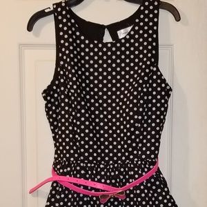 Black w/white polka dots dress